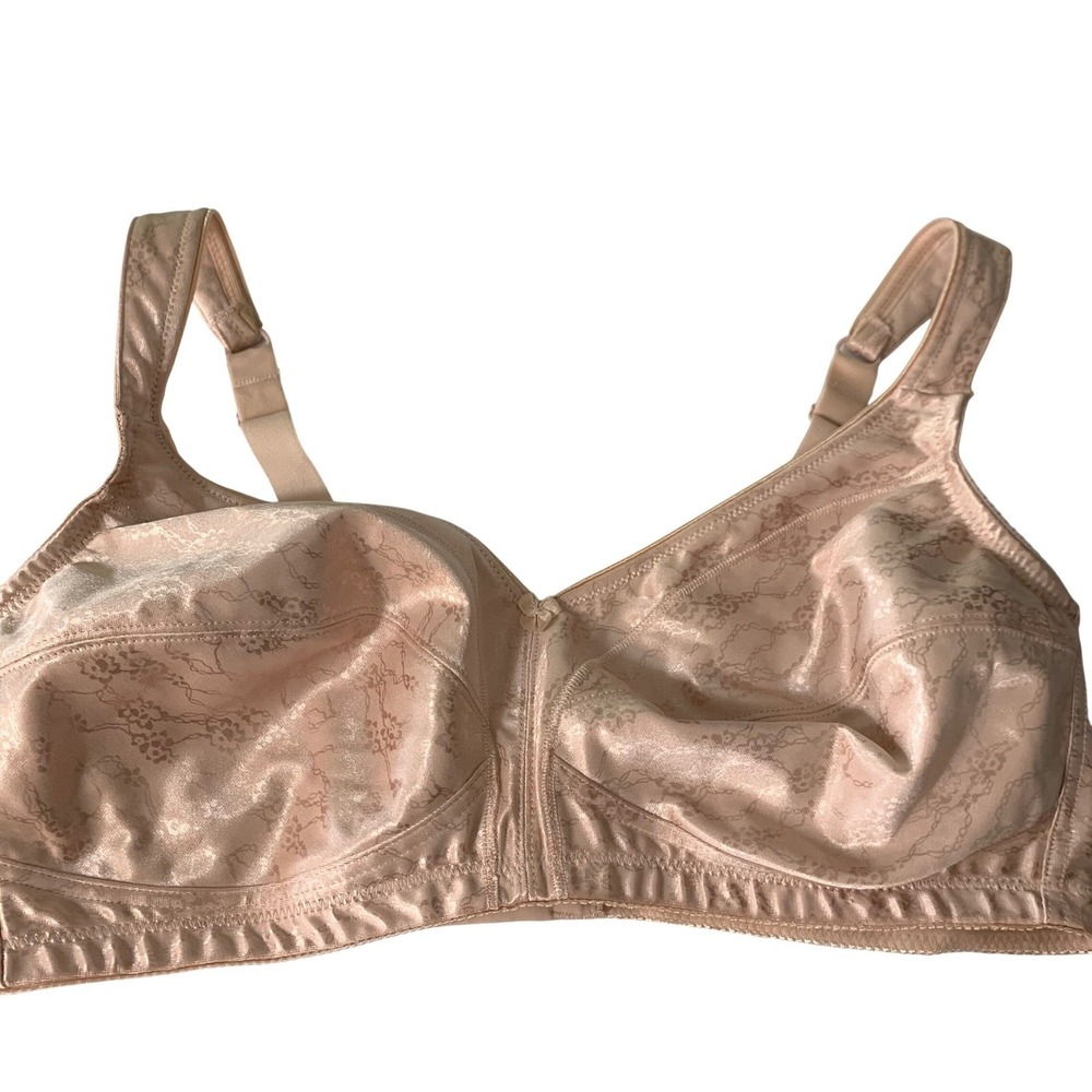 Amoena Tessa SB Bra 42DD Beige Floral Jacquard Non-Wired Mastectomy Post-Surgery